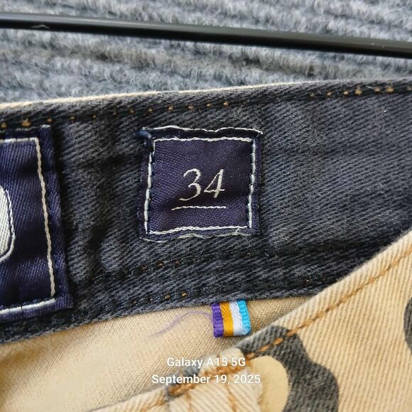 AKOO BRAND Shorts Leopard Cheetah Animal Print Size 34 Men's 100% Cotton Khaki - Picture 7 of 9